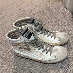 Golden Goose Deluxe Brand White High-Top Sneakers